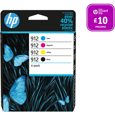HP 912 Ink Cartridge 4-Pack CMY (315 Pages) K (300 Pages)