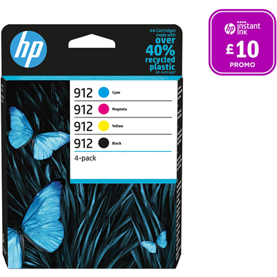 HP 8012  8014 912XL Ink Cartridge Value Pack CMYK (825 Pages)