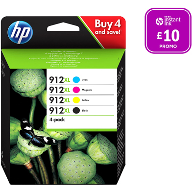 HP  912XL Ink Cartridge Value Pack CMYK (825 Pages)