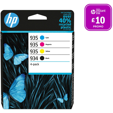 HP 6ZC72AE 934/935 Ink Cartridge 4-Pack CMYK (400 Pages)