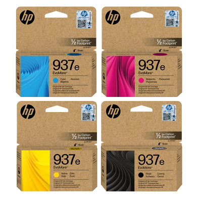 HP  937e EvoMore Ink Cartridge Multipack CMY (1,650 Pages) K (3,100 Pages)