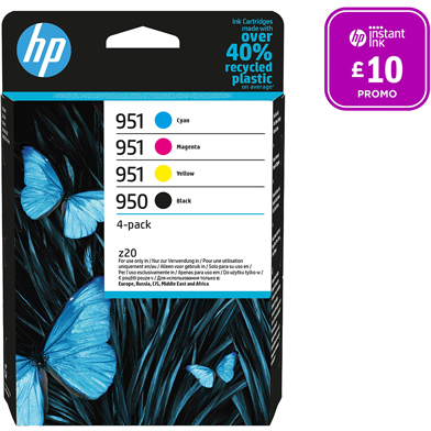 HP 6ZC65AE 950/951 Ink Cartridge 4-Pack CMY (700 Pages) K (1,000 Pages)