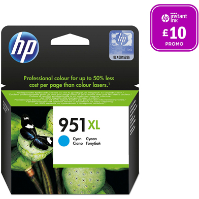 HP CN046AE No.951XL Cyan Ink Cartridge (1,500 Pages)