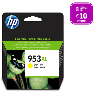 HP F6U18AE 953XL Yellow Ink Cartridge (1,600 Pages)