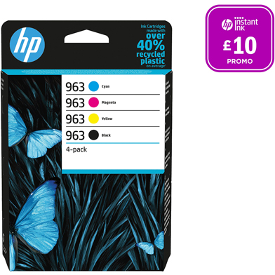 HP 6ZC70AE 963 Ink Cartridge 4-Pack CMY (700 Pages) K (1,000 Pages)