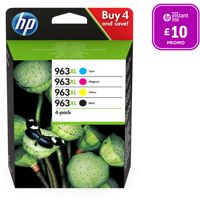 HP  963XL Ink Cartridge Value Pack CMY (1.6K Pages) K (2K Pages)