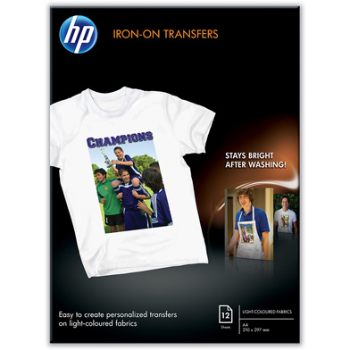 HP C6050A Iron-on Transfers - 170gsm (12 Sheets / A4 / 210 x 297 mm)