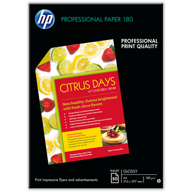 HP C6821A Professional Glossy Inkjet Paper - 180gsm (50 Sheets / A3 / 297 x 420 mm)