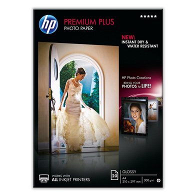 HP CR672A Premium Plus Glossy Photo Paper - 300gsm (20 Sheets / A4 / 210 x 297 mm)