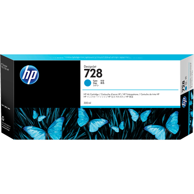 HP F9K17A 728 Cyan Ink Cartridge (300ml)