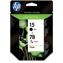 HP SA310AE No.15 Black Ink Cartridge (25ml) + No.78 TriColour Ink Cartridge (19ml)