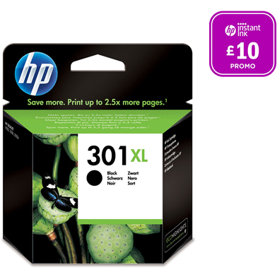 HP CH563EE No.301XL Black Ink Cartridge (480 Pages)