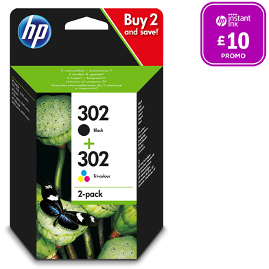 HP X4D37AE 302 2-pack Black/Tri-Colour Original Ink Cartridges