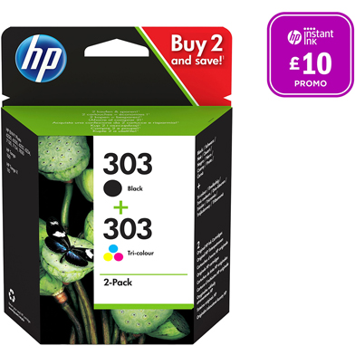 HP 3YM92AE 303 Black & Tri-Colour Ink Cartridges CMY (165 Pages) K (200 Pages)