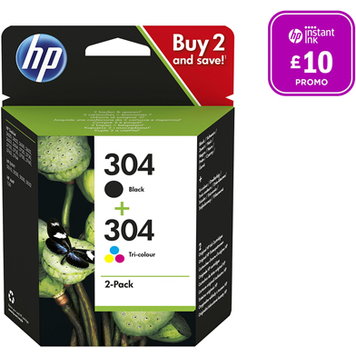 HP 304 CMYK Ink Cartridge Multipack CMY (100 Pages) K (120 Pages)