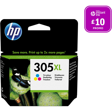 HP 3YM63AE 305XL High Yield Tri-Colour Ink Cartridge CMY (200 Pages)