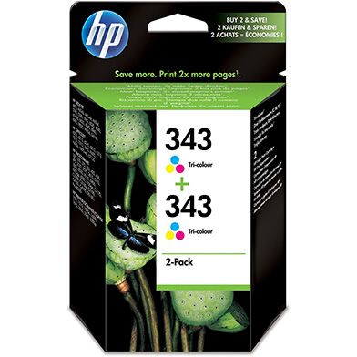 HP No.343 Tri-colour Inkjet Print Cartridge (2-pack)