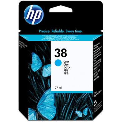 HP C9415A No.38 Cyan Ink Cartridge (4,500 Pages)
