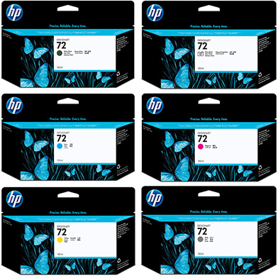 HP  No.72 Ink Cartridge Multipack (130ml x 6)