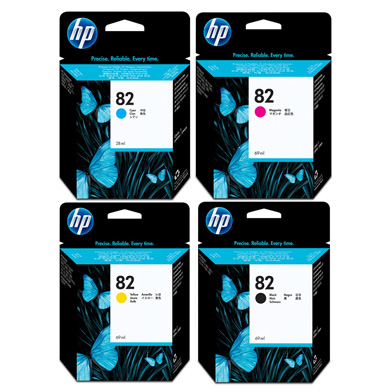 HP  No.82 Ink Cartridge Bundle Pack (4 x 69ml)