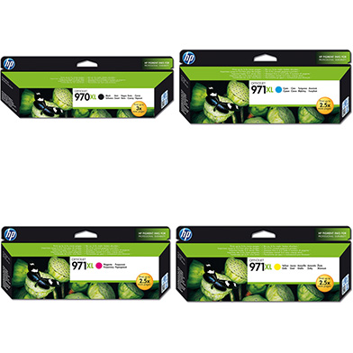 HP 970XL/971XL Ink Cartridge Rainbow Pack CMY (6,600 pages) K (9,200 pages)