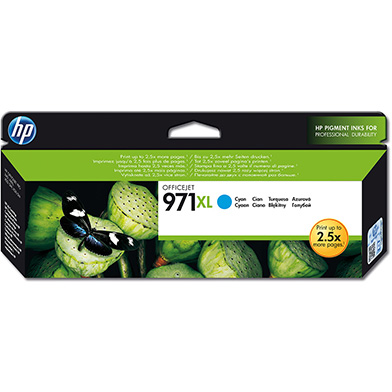 HP CN626AE No.971XL Cyan Ink Cartridge (6,600 Pages)