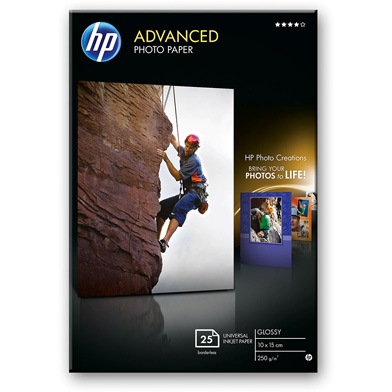 HP Q8691A Advanced Glossy Photo Paper - 250gsm (25 Sheets / 10 x 15 cm Borderless)