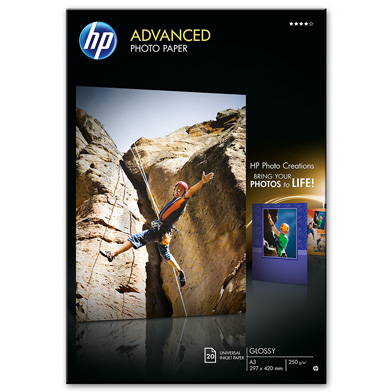 HP Q8697A Advanced Glossy Photo Paper - 250gsm (20 Sheets / A3 / 297 x 420 mm)