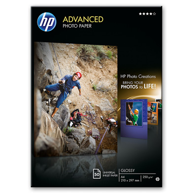 HP Q8698A Advanced Glossy Photo Paper - 250gsm (50 Sheets / A4 / 210 x 297 mm)