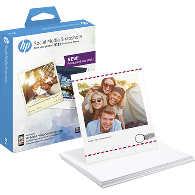 HP W2G60A Social Media Snapshots Removable Sticky Photo Paper - 265gsm (25 Sheets / 10 x 13 cm)