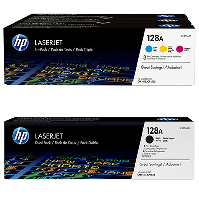 HP  128A Tri-Duo Toner Bundle Pack CMY (1.3K Pages) K (4K Pages)