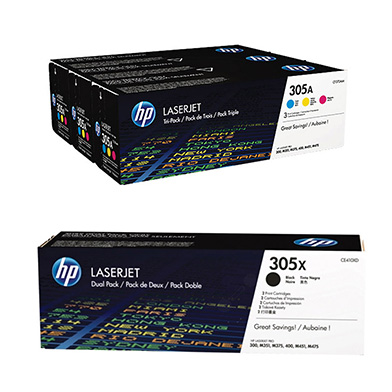 HP  305 Tri-Duo Toner Bundle Pack CMY (2.6K Pages) K (8K Pages)