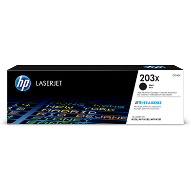 HP CF540X 203X High Capacity Black Toner Cartridge (3,200 Pages)