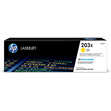 HP CF542X 203X High Capacity Yellow Toner Cartridge (2,500 Pages)