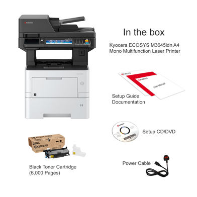 Kyocera ECOSYS M3645idn A4 Mono Multifunction Laser Printer - 1102V33NL0