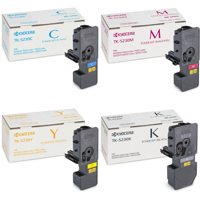 Kyocera TK-5230 Toner Cartridge Multipack CMY (2.2K Pages) K (2.6K Pages) 