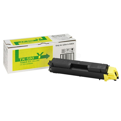 Kyocera 1T02KTANL0 TK-580Y Yellow Toner Cartridge (2,800 Pages)