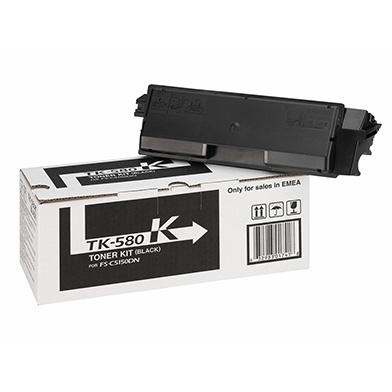 Kyocera 1T02KT0NL0 TK-580K Black Toner Cartridge (3,500 pages)