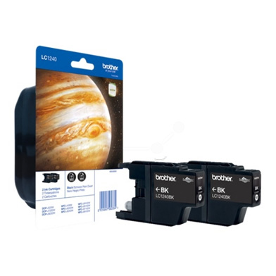 Brother LC1240BKBP2 Black Ink Cartridge Twin Pack (2 x 600 Pages)