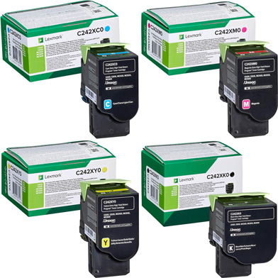 Lexmark Extra High Yield RP Toner Cartridge Value Pack CMY (3.5K Pages) K (6K Pages)