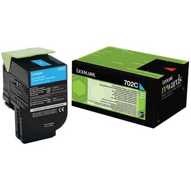 Lexmark 70C20C0 702C Cyan RP Toner Cartridge (1,000 Pages)