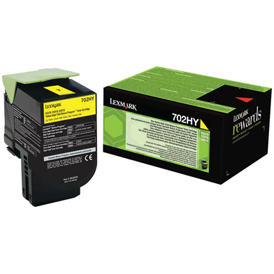 Lexmark 70C2HY0 702HY Yellow High Cap RP Toner Cartridge (3,000 Pages)