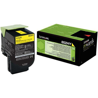 Lexmark 80C2HY0 802HY Yellow High Capacity RP Toner Cartridge (3,000 Pages)