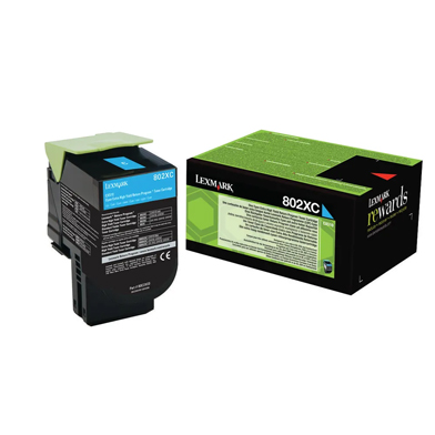 Lexmark 80C2XC0 802XC Cyan Extra High Capacity RP Toner Cartridge (4,000 Pages)