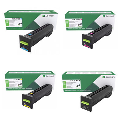 Lexmark  72K20 Toner Value Pack (CMYK 8,000 Pages)