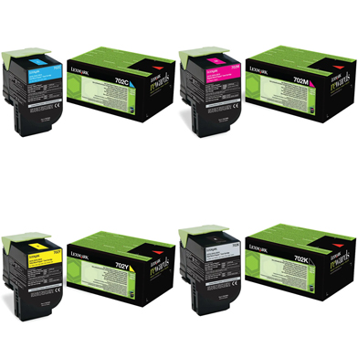 Lexmark 702 Toner Value Pack CMYK (1k) 
