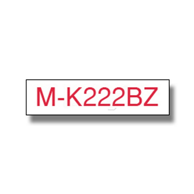 Brother MK222BZ M-K222BZ 9mm Labelling Tape (RED ON WHITE)