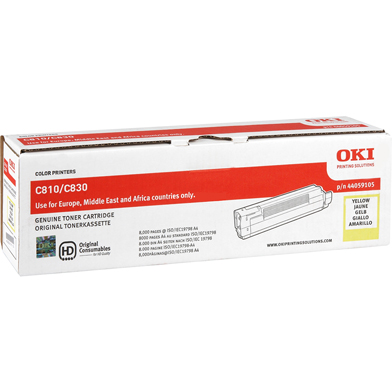 OKI 44059105 Yellow Toner Cartridge (8,000 Pages)