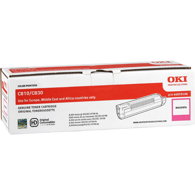 OKI 44059106 Magenta Toner Cartridge (8,000 Pages)