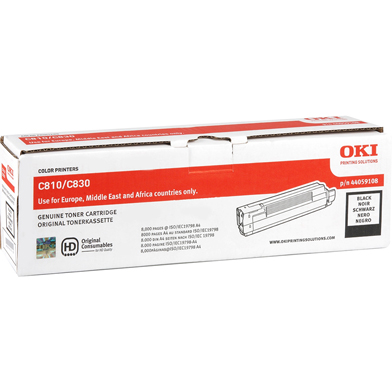 OKI 44059108 Black Toner Cartridge (8,000 Pages)